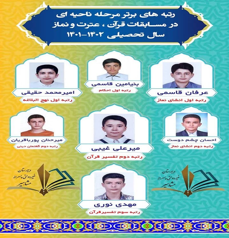 رتبه های برتر مرحله ناحیه ای 